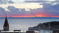 makarska winter sunset